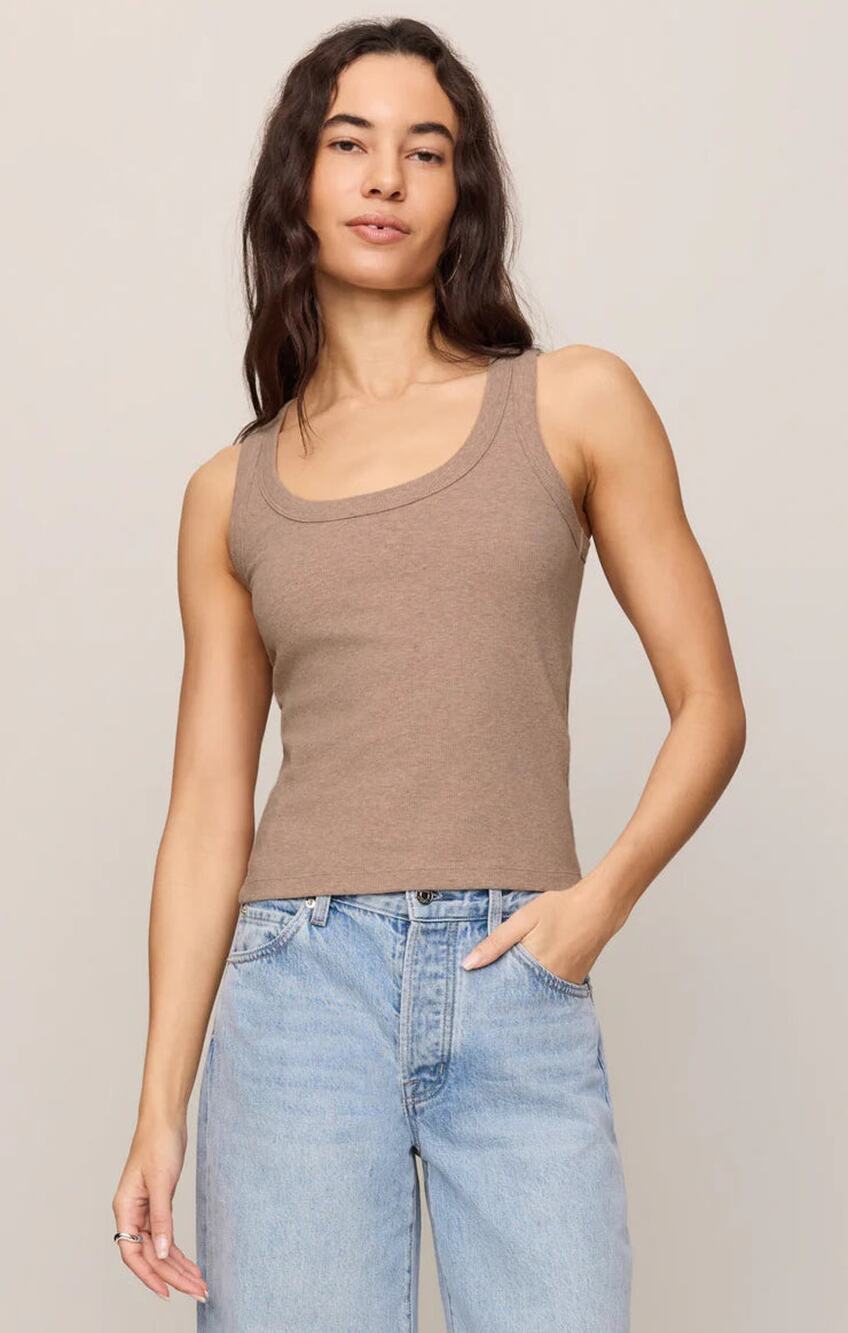 Z Supply Rowe Rib Scoop Tank - Heather Ash NWT VARIOUS SIZES